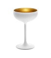 White & gold Olympic cava glass